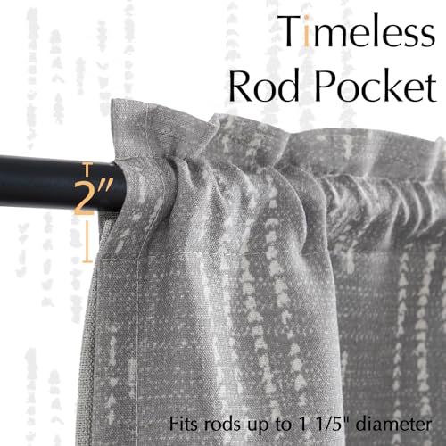 jinchan Striped Valance 18 Inch Modern Boho 1 Panel Taupe Grey - color: Boho Taupe Grey, size: 50"W x 18"L (Pack of 1)