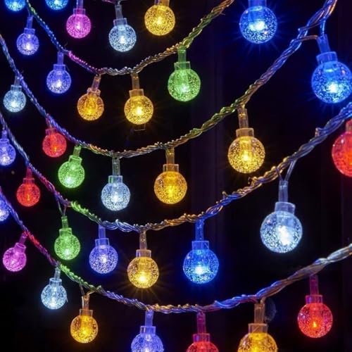 33Ft 80 LED Globe String Lights, Crystal Ball Fairy Lights for Indoor Outdoor Bedroom, Wedding, Patio, Garden, Holiday and Party Decoration - color: colorful, size: 10M