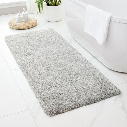 Disolla Gray Bathroom Runner Rug 24x59, Non-Slip Soft Plush Large Bath Mat - color: Grey, size: 2' x 4'11" (24''x59'' Bathroom Rug)