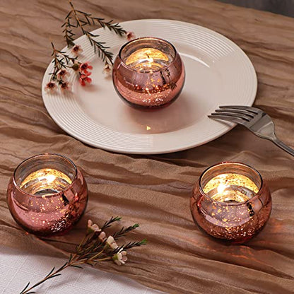 Volens 24PCS Rose Gold Votive Candle Holders for Table Centerpieces - color: Rose Gold, size: 24 PACK