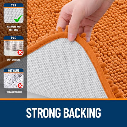OLANLY Toilet Rugs U-Shaped 20x20, Soft Absorbent Chenille Contour Rugs - color: Clay, size: 20" X 20" Contour Rug