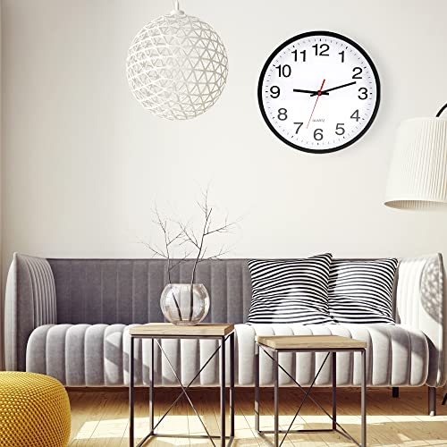 12 In Wall Clock,Analog,Silent Non Ticking,Battery Operated,Easy Read,Large - color: Black/White 12, size: 12"