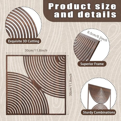 Yerliker 3 Pcs Modern Wall Decor, Mid Century, 11.8 x 11.8 x 0.2 Inch - size: 11.8 x 11.8 x 0.2 Inch, style: Mid Century