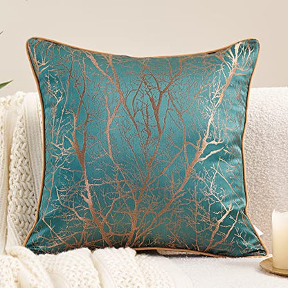 Avigers Throw Pillow Cover 20 x 20 Inch, Teal Green, Rayon Blend, Hidden Zipper - color: Teal, Green, size: 20" x 20" (Pack of 1)