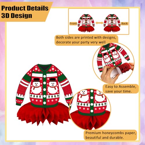 Christmas Ugly Sweater Party Decorations Honeycomb Centerpiece - style: Ugly Sweater