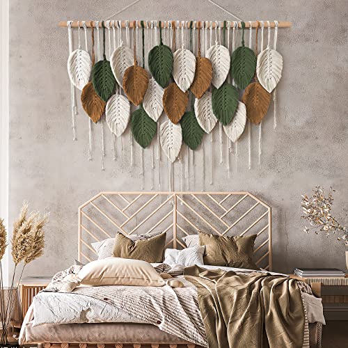 Large Macrame Wall Hanging Boho Woven Tapestry Chic Home Decor Wall Art - color: 39"W x 29.5"L