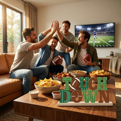 Football Table Decor Centerpiece, Touch Down Metal Table Sign - style: Touch Down Football
