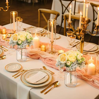 XunYee 10 Set Mason Jars for Centerpieces,Champagne,Peony, Gypsophila - color: Champagne, size: Peony, Gypsophila