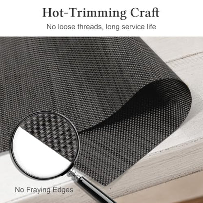 HOOMIL Placemats Set of 4, Heat Resistant, Dark Gray - color: Dark Gray, size: Set of 4