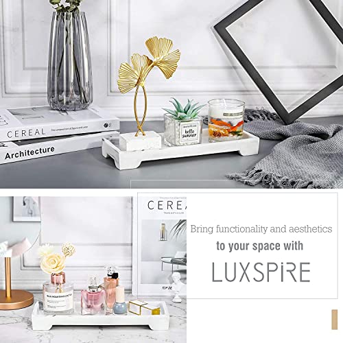 Luxspire Marble Tray for Soap Dispenser Perfume Jewelry, S, Gravel White - color: D - Gravel White, style: Small