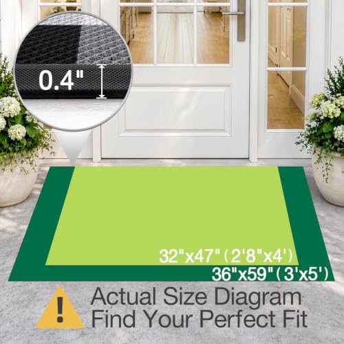 LUMI Outside Welcome Door Mat 32x47, Non-Slip Durable Rubber Easy Clean - color: Sweet Home, size: 32"x47"