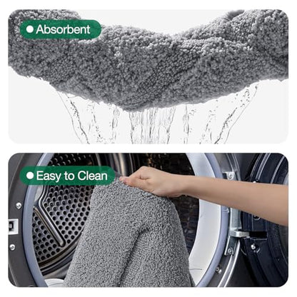 LUMI Large Bathroom Rugs Soft Absorbent, Non Slip Bath Mat 24x43, Grey - color: Grey, size: 24" X 43"