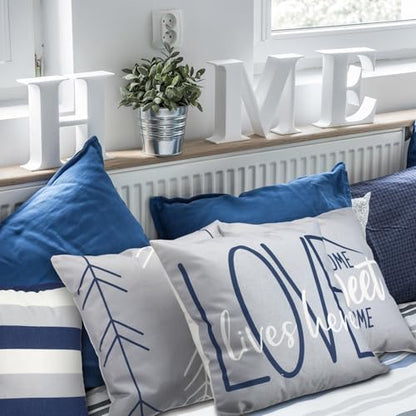 Flutesan 12 Pcs Pillow Covers 18x18 Geometric Linen for Couch, Gray Blue - color: Gray Blue