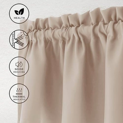 Hiasan Camel Valance Curtains for Window 52 x 18 Inches 1 Panel - color: Camel, size: 52"W x 18"L (Pack of 1)