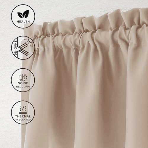 Hiasan Camel Valance Curtains for Window 52 x 18 Inches 1 Panel - color: Camel, size: 52"W x 18"L (Pack of 1)