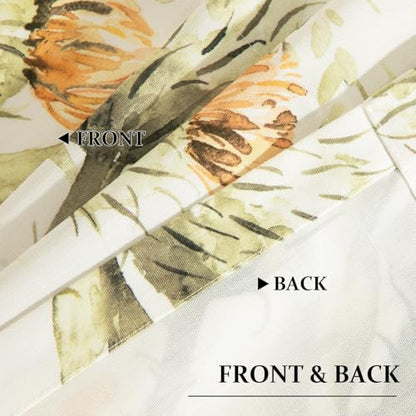 Leeva Floral Print Window Valance, Rod Pocket, 52 x 12, 1 Panel, White - color: T13, size: 52"W x 12"L (Pack of 1)