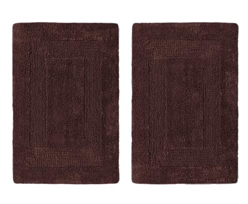 COTTON CRAFT Bath Rugs - 2 Pack Large 20x30 Soft Plush Bath Mats - Brown - color: Brown, size: 20x30 Inches
