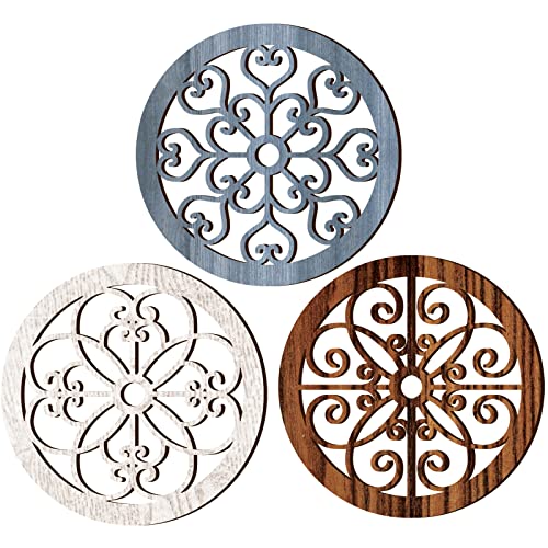 Blulu 3 Pcs Thicken Rustic Wall Decor, Wood Hanging Decor, Vintage Style - color: Vintage Style