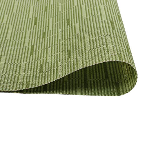 SHACOS Placemats Set of 6 Woven Vinyl Place Mats for Dining Table Wipe Clean Non Slip Christmas Table Mats (6, Olive Green) - color: Olive Green, size: Set of 6