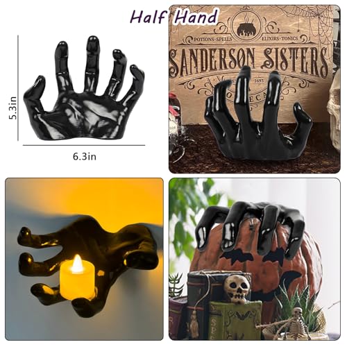 DAZONGE Halloween Decor 3Set Creepy Hands with Candles Halloween Wall Decor - size: set 1