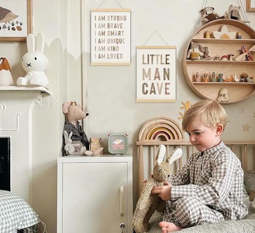 ULEGIE Boy Nursery Decor Posters Little Man Cave Sign for Boys Kids - color: brown