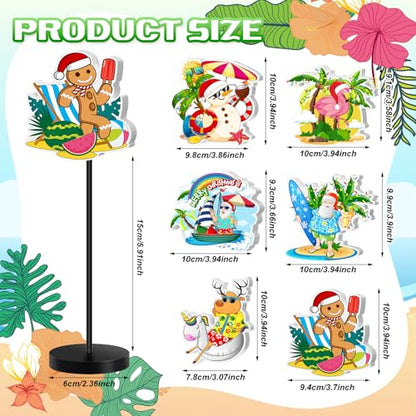DoubleFill 6 Pcs Christmas in July Decoration for Table Centerpieces - style: Christmas in July Hawaii