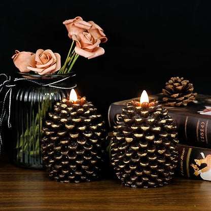 Wondise Flameless Candles with 6H Timer Battery Operated - color: 1-Brown