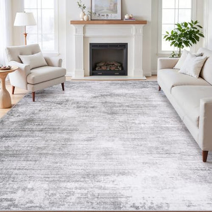 Tosuoka Washable Rug 6x9 Area Rugs for Living Room, Gray Abstract Large - color: Grey, size: 6' x 9' (Rectangular)