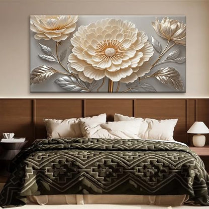 QSQ Large White Wall Art For Living Room Prints 29 X 58 In Modern Painting - color: KA7J, size: 58"L x 29"W