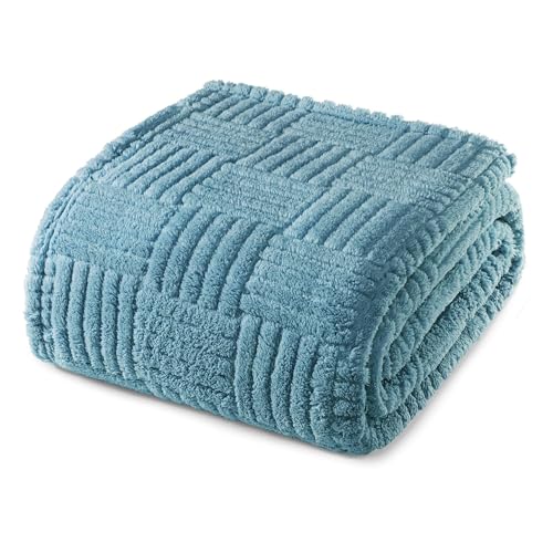 Whale Flotilla Lightweight Fleece Queen Size Blanket for Bed, Slate Blue - color: Slate Blue, size: Queen(90x90 Inch)