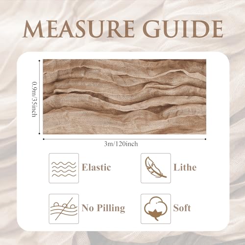 Cheesecloth Table Runner 10FT Nude Boho Gauze Rustic Sheer Table Runners - color: Nude, size: 1 Pack