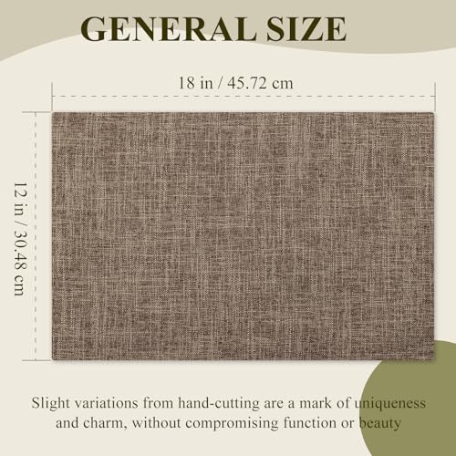 KXN Placemats Set of 4, Durable Dual-Layer Fabric Table Mats, Burlap - color: Burlap