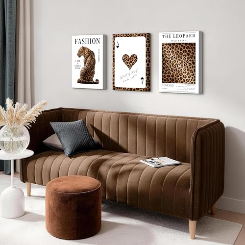 WENGTIAO 3Pcs Trendy Cheetah Poker Canvas Wall Art Prints 12"x16" - color: Trendy Cheetah, size: 12"x16"x3Pcs