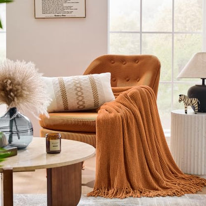 Chenille Yellow Throw Blanket for Couch Bed,Soft Blanket 50"x60" - color: Honey Yellow, size: 50"x60"