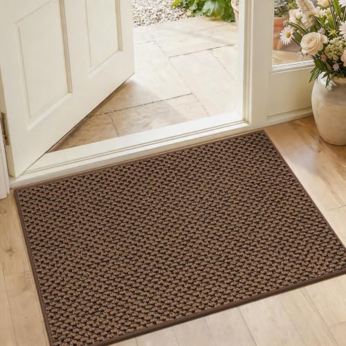 Dirt Trapper Door Mat 20"x 32", Non Slip Washable Doormat, Brown - color: Brown, size: 20" x 32"