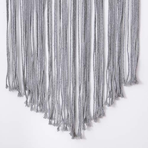 laddawan Macrame Wall Hanging Cotton Rope Wall Art Woven Tapestry Boho Chic Wall Decoration (Light Grey)