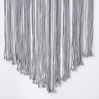 laddawan Macrame Wall Hanging Cotton Rope Wall Art Woven Tapestry Boho Chic Wall Decoration (Light Grey)