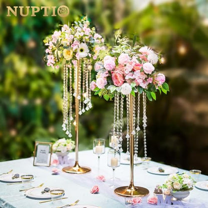 NUPTIO Tall Centerpiece for Table, Gold, 35.4", 2 Pcs - color: Gold, size: 2 Pcs 35.4 in