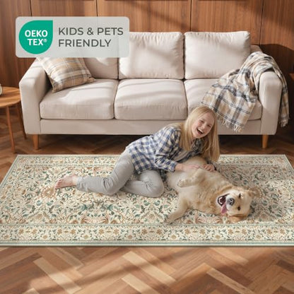 2x3 Kitchen Rugs Non Slip Washable Floral Small Entryway Rug, Tan - color: Tan, size: 2' x 3' (Rectangular)