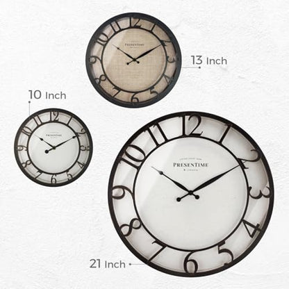 Presentime 13" Farmhouse Series Wall Clock - color: Oil Rubbed Antique Bronze, size: 13 inch