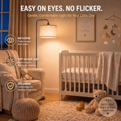 TJOY Floor Lamp,Black Brown Floor Lamp for Living Room with 3 CCT Bulb - color: Black Brown
