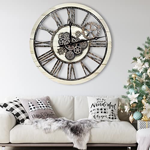 The B-Style Large Wall Clock 30 inch Desert Beige and Bronze - color: Desert Beige and Bronze, size: 30 inch (76 cm)