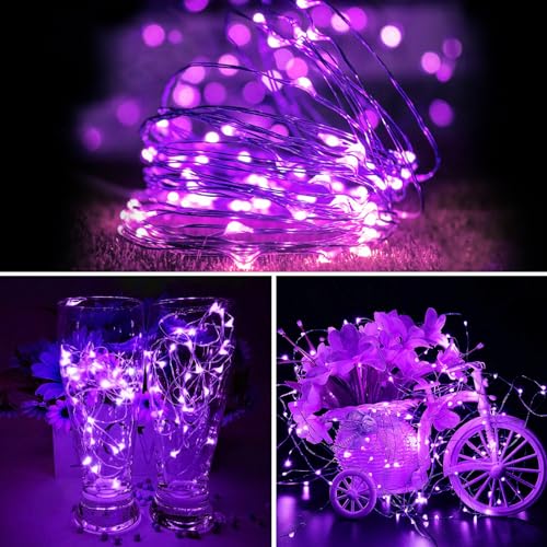 ZGWJ 50 Pack Purple Fairy Lights, Mini String Lights - color: Purple, size: 50P