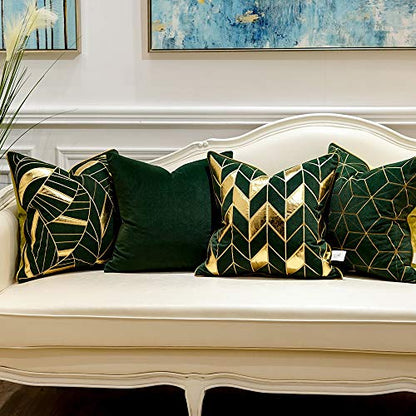 Avigers Throw Pillow Cover 20 x 20 Inch, Green Gold, Velvet, Hidden Zipper - color: Green,gold, size: 20" x 20" (Pack of 1)