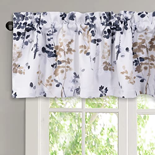 H.VERSAILTEX Valance for Kitchen Windows/Bathroom/Living Room/Bedroom Blackout Window Valance Thermal Insulated Rod Pocket Valance Curtains, 52" W x 18" L, 1 Panel, Bluestone and Taupe - color: Stoneblue/Taupe