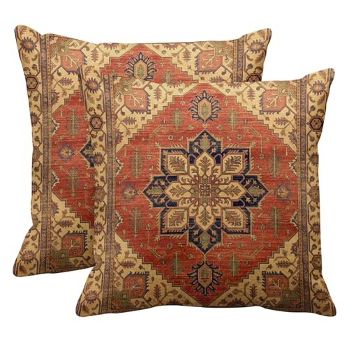 Britimes Throw Pillow Covers Set of 2, 18 x 18 Inch, Kilim Aztec - color: Ethnic Tribal 26, size: 18" x 18" (Pack of 2)