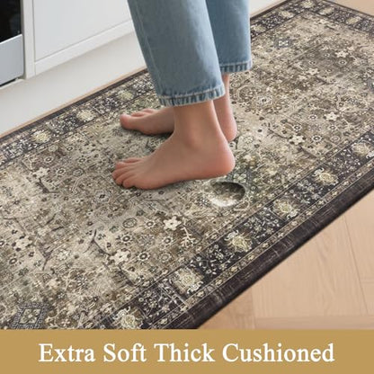 Pauwer Anti Fatigue Kitchen Floor Mats Set of 3, Cushioned Rug, Multi Brown - color: Multi Brown