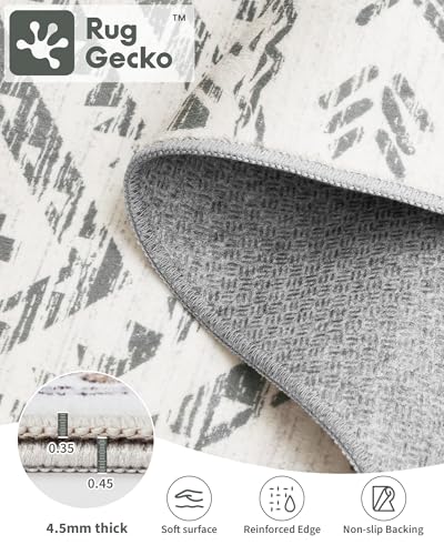 Miukiki 2x3 Entryway Rug Washable Non Slip Moroccan Area Rugs Grey - color: Grey, size: 2' x 3' (Rectangular)