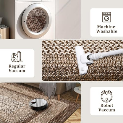 RUGSREAL Washable 2x10 Runner Rug for Hallway Kitchen Modern Runner Rugs - color: Brown, size: 2' x 10' (Runner)