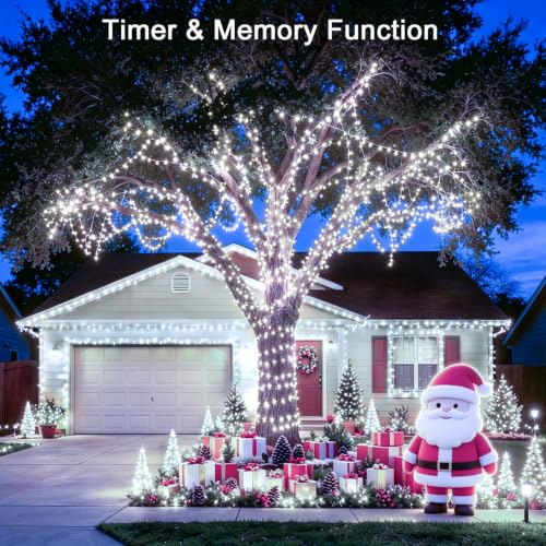 KNONEW 600ft 1500 LED Christmas Lights Outdoor String Light Cool White - color: Cool White, size: 600FT 1500 LED